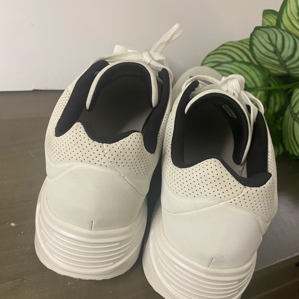 Skechers Men's White Sneakers with Memory Foam - Picture 3 of 7
